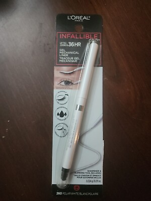 #ad L#x27;Oreal Paris Infallible Grip Gel Mechanical Up To 36HRs Eyeliner Polar White $7.95
