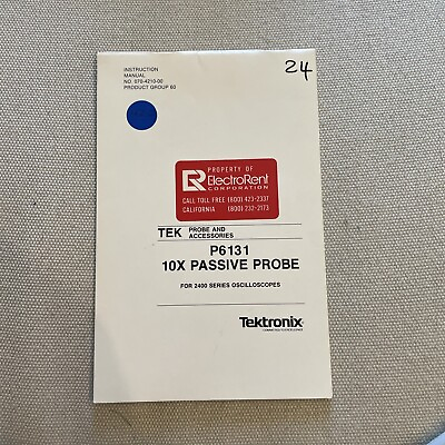 #ad Tektronix P6131 10X Passive Probe 2400 Series Oscilloscopes Manual 070 4210 00 $19.90