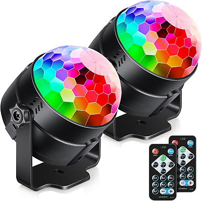 #ad Luditek 2 Pack Sound Activated Party Lights with Remote Control $25.99
