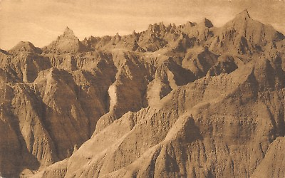 #ad Wall South Dakota Badlands Southeast View of Pinnacles 1920s Sepia Albertype PC $5.50