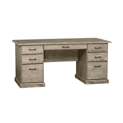 #ad SAINT BIRCH Executive Desk 7 Drawer 65quot; Rectangular Laminated Surfaces Gray Oak $536.88