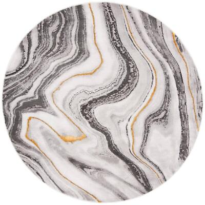 #ad SAFAVIEH Area Rug 9#x27; x 9#x27; Round Abstract Marbled Craft Gray Gold $257.12