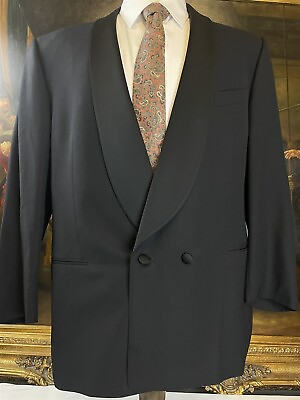 #ad Canali Proposta 44R Black Made in Italy Shawl Lapel Double Breast Tuxedo Jacket $154.99