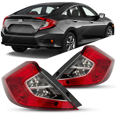 #ad LHRH Sedan Only For 2016 2021 Honda Civic Outer Tail lights Rear Lamps W O Bulb $122.11