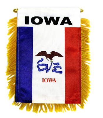 #ad 1 Dozen Iowa Mini Banner Flag 4x6in US State Iowa Flag IA $19.95