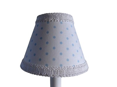 #ad Baby Blue Dot Chandelier Shades 5quot; Mini Lamp Sconce Shade Boy#x27;s Nursery $5.00
