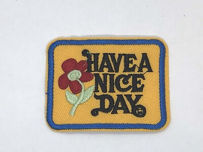 #ad Have a Nice Day Iron on Patch Vintage 70s Style Retro Hippie Flower 2.4x1.75inch $2.45