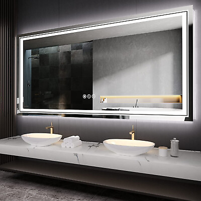 #ad Jumbo Large Dual Lights Design LED Bathroom Mirror Wall Vanity Anti fog Touch Sw $135.95