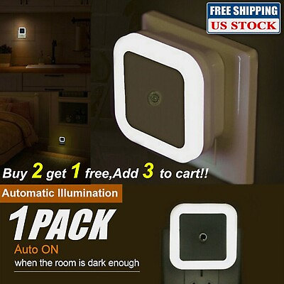 #ad Plug in LED Night Lights Lamp Dusk To Dawn Light Sensor Light Stair Lamps Indoor $6.95