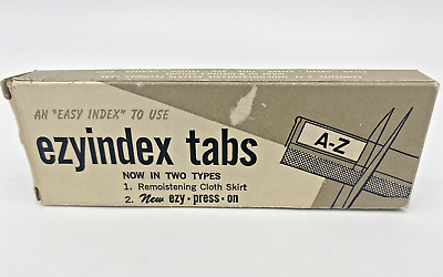 #ad Vintage Ezyindex Tabs Acetate Ezyindex Clear Alphabetical Inserts Vintage Office $12.60