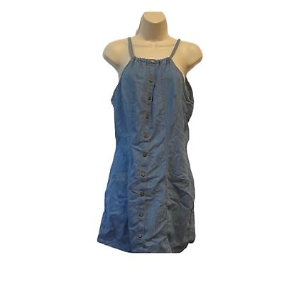 #ad ethereal blue denim jumper dress size s $8.50