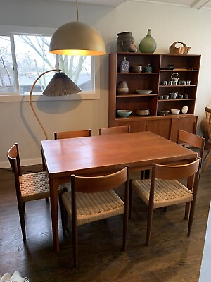 #ad Danish Modern Mid Century Teak Henning Kjaernulf 6 Chairs Table N Sideboard Vtg $3499.99