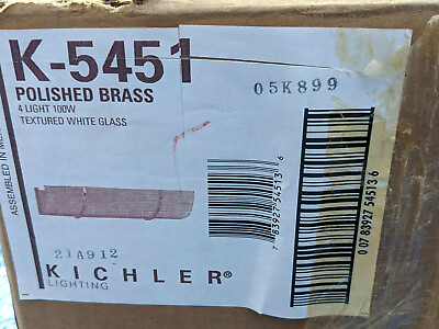#ad Kichler K 5451 Polished Brass 4 Light Textured White Glass $46.99