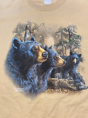 #ad Find 11 Black Grizzly Bears Wilderness Gardner T Shirt Size Large Tan Brown $12.00