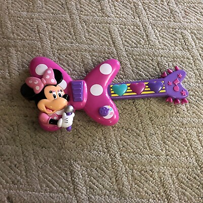 #ad Minnie Mouse Toy Musical Guitar Tested Works Cute Batteries NOT Included Disney $17.36
