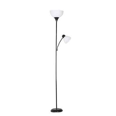 #ad Mainstays 72#x27;#x27; Combo Floor Lamp Reading Lamp Black Plastic Modern For Home an $13.98