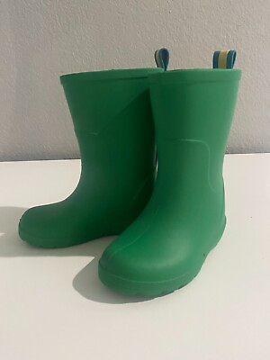 #ad Totes Green Rubber Rain Boots Toddler US Size 5 6 Pull On $15.00