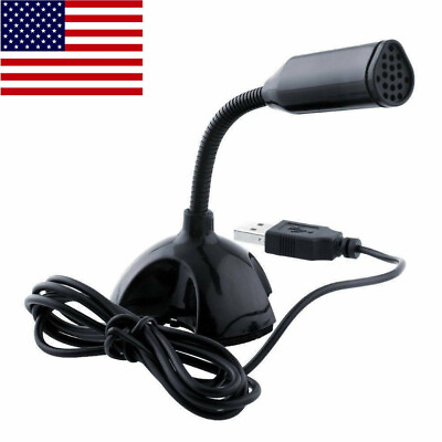 #ad USB Stand Instrument Microphone for Tablet Laptop Black Mini Studio Speech $4.94