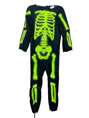 #ad Fun World Kids Spooky Skeleton Halloween Costume Size Medium 8 10 $20.00