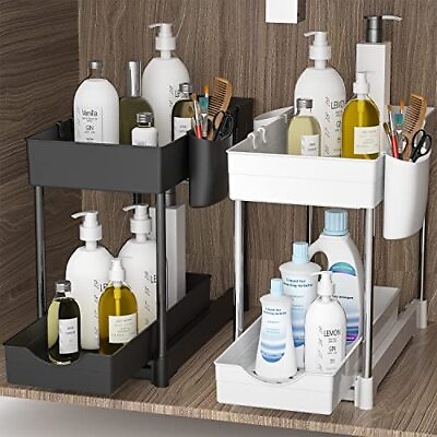 #ad 2 Pack Under Sink Organizers and Storage with Pull Out Drawer 2 Tier Under C... $44.01