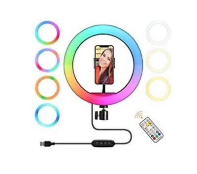 #ad 10quot; LED Ring Light Kit Dimmable Fill Light for Beauty Streaming Selfie $19.90
