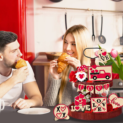 #ad Valentine#x27;s Day Tray Decorative Decoration Love Atmosphere Scene Decoration Set $12.35