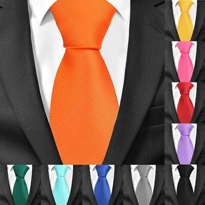 #ad Mens Necktie Sets Business Ties Solid Color Wedding Classic Groom Corbatas Party $14.30