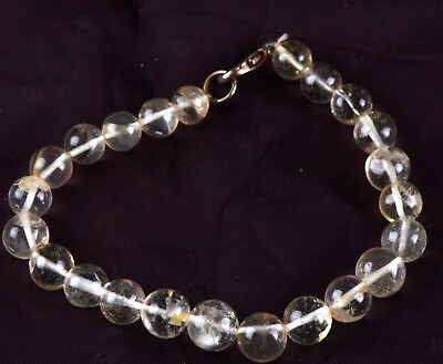 #ad satyaloka azeztulite agnitite crystalgolden healer beads bracelet #6078 $29.69