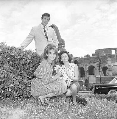 #ad Roger Moore Italian actress Luisa Mattioli and Italian actress and Old Photo AU $9.00