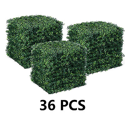 #ad 36Pack Artificial Boxwood Mat Wall Hedge Decor Privacy Fence Panels Grass 20x20quot; $169.58