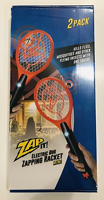 #ad ZAP IT 2 PACK Zapper Racket Mini USB Rechargeable Bug Zapper Mosquito Swatter $16.00