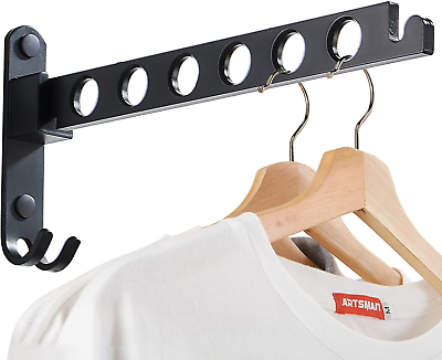 #ad Retractable Folding Wall Hanger Folding Clothes Hanger Rack Clothes Storage Orga $13.59