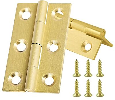 #ad 8 Pcs Solid Brass Hinges Small Cabinet Hinge With Screwssuitable For Jewelry Che $14.90
