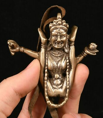 #ad Antique Tibet Bronze Buddhism Vajrayogini Vajravarahi Buddha Amulet Pendant $35.00