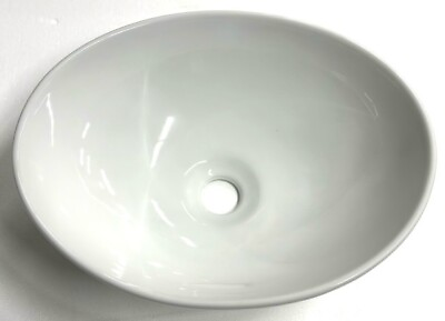 #ad Ceramic Basin Oval Vessel Sink White 16 1 4quot; X 13 1 8quot; X 5 1 2quot; RV Fifth Wheel $69.95
