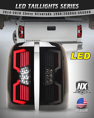 #ad LED Tail Lights for 14 18 Chevy Silverado 1500 2500 3500 Sequential Signal Smoke $299.99