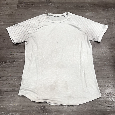#ad Coofandy Shirt Mens Large White Streetwear Short Sleeve Tee Ruffle Sleeve $12.88