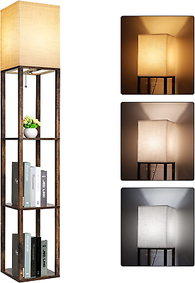 #ad #ad Floor Lamp with Shelves Modern Shelf Lamp for Display Storage 3 Color Temperat $62.99