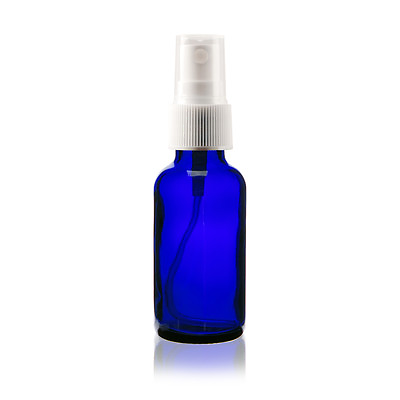 #ad 4oz Cobalt Blue Glass Bottle with White Mist Sprayer Choose Your Quantity $5.99