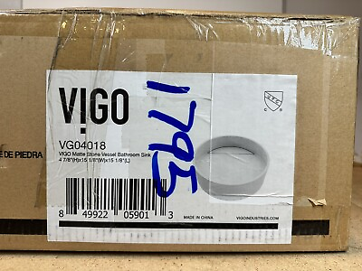 #ad Vigo VG04018 Starr 15quot; Circular Acrylic Solid Surface Vessel Bathroom Sink $110.00