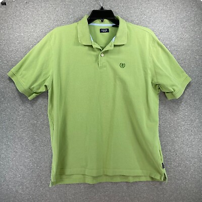 #ad Izod Mens Shirt XL Green Short Sleeve Polo Modern Casual Comfort Silk Wash $14.36