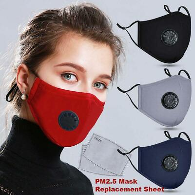 #ad Reusable Face Masks with Breath Valve with 2 Filter $6.99