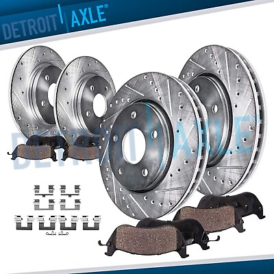 #ad Front Rear Drilled Disc Rotors Ceramic Brake Pads for Honda Pilot Acura MDX ZDX $209.19