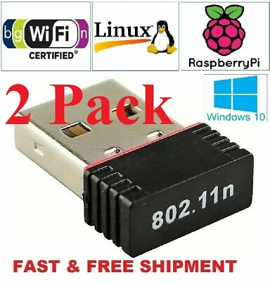 #ad 2 x New Realtek USB Wireless 802.11B G N LAN Card WiFi Network Adapter RTL8188 $3.74