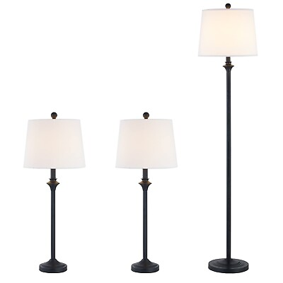 #ad Maxax 3 Piece Lamp Sets Metal Table Lamps and Floor Lamp Traditional Lamp S... $171.85