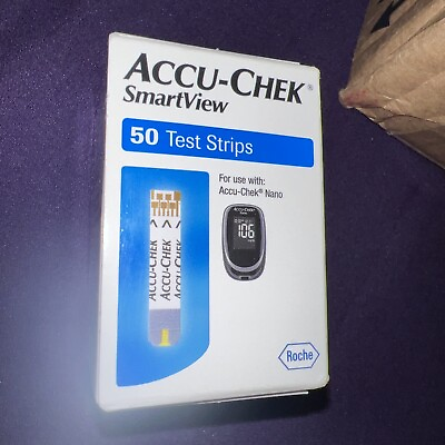 #ad 50 ACCU CHEK Smartview Test Strips Exp 2 2025 Only 39.99 new mint $39.99