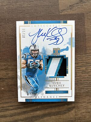 #ad 2020 Panini Impeccable Luke Kuechly Sick Patch Auto 1 10 First On The Print HOF $250.00