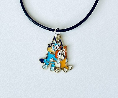 #ad Bluey Necklace for Kids Enamel Character Pendant on Adjustable Cord Necklace $12.00