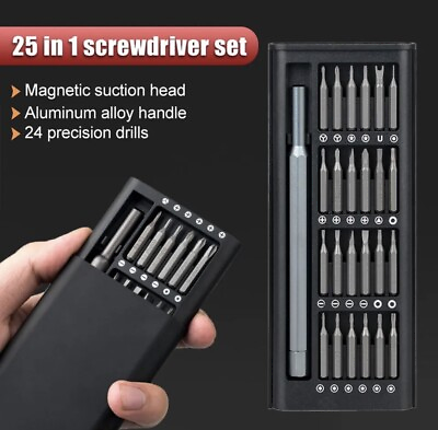 #ad 25 in 1 S2 Bits Precision Screwdriver Set Magnetic Screwdriver Repair Tool Kit A $12.99