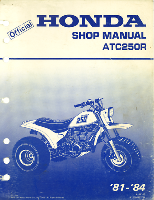 #ad 81 84#x27; Honda ATC 250r Service Repair Shop Manual COMB BOUND $25.00